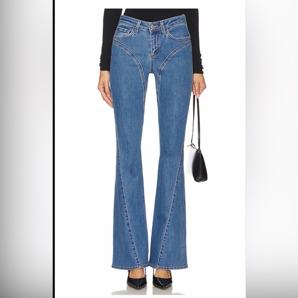 L'AGENCE Deanna Low Rise Seamed Flare Jeans in Berlin size 25